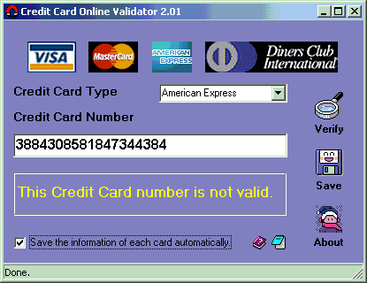 Credit Card Validation Program C