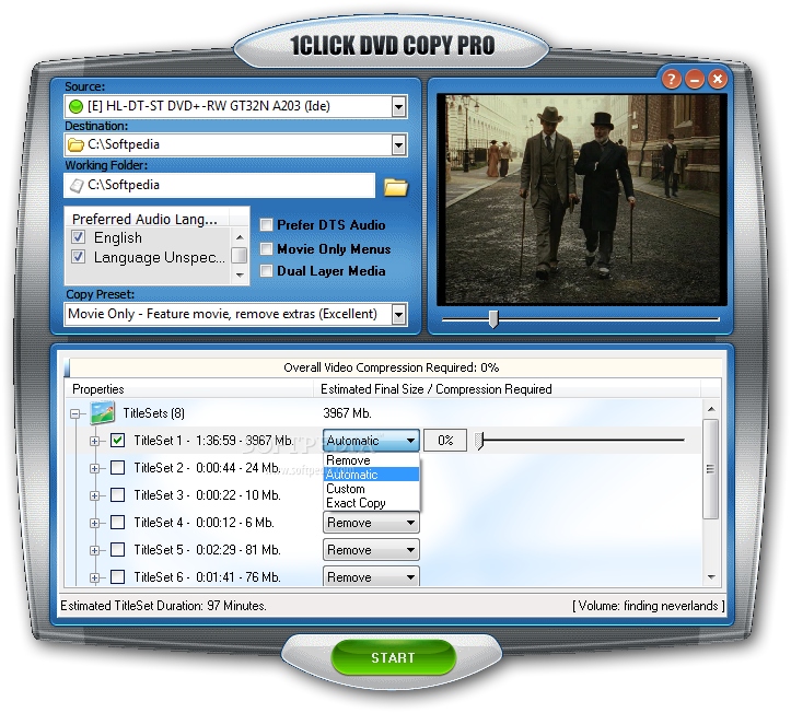 "1Click DVD Copy Pro was designed to be a fast, easy-to-use, full featured 