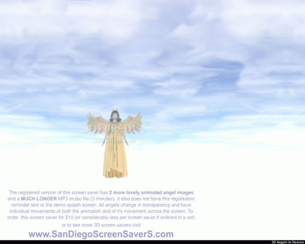 Screenshot 1 of 3D Angels in Heaven Screensaver