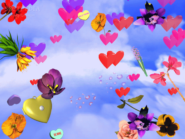 3D Hearts and Flowers Screenshots: