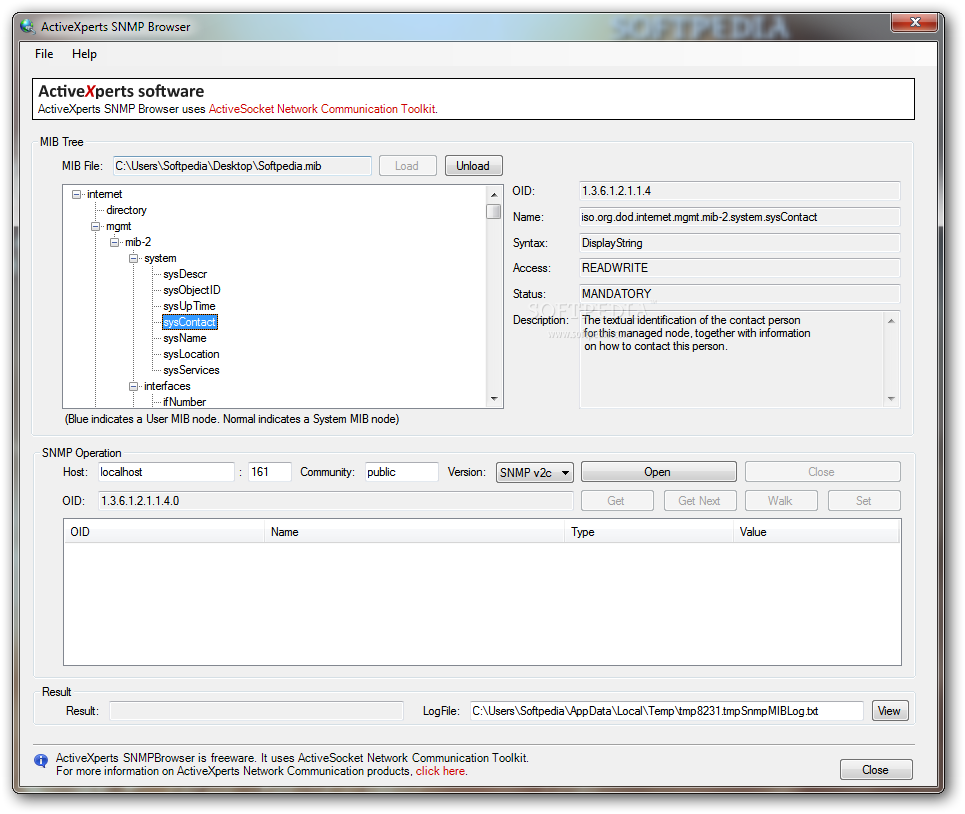 űSNMP2.0.11.530_ActiveXperts SNMP Browser 2.0.11.530