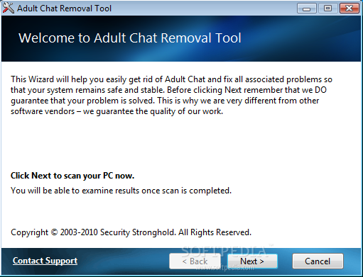 Adult Chat Removal Tool Screenshots, screen capture