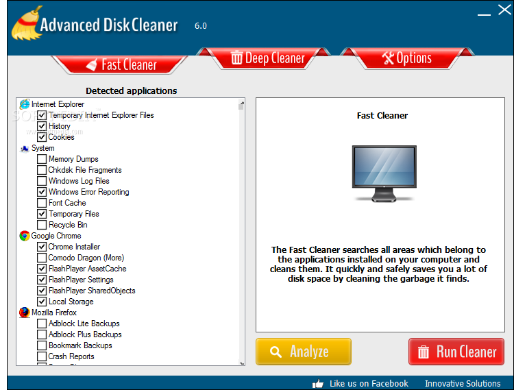 Advanced Disk Cleaner screenshot 1 - With the help of Advanced Disk Cleaner you are able to remove temporary and garbage files