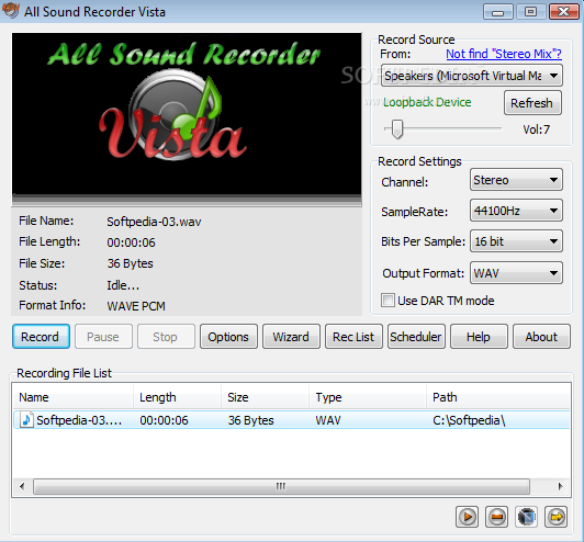Vista Record Sound Output