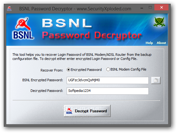 BSNL1.0_BSNL Password Decryptor 1.0