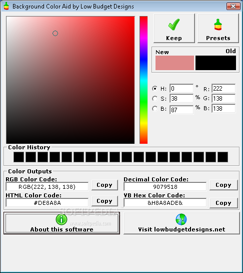 rgb color codes. and view its RGB Color,