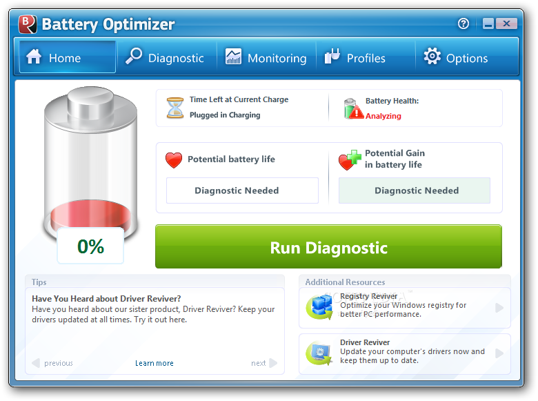  of Battery Optimizer where you can control your laptop's battery life