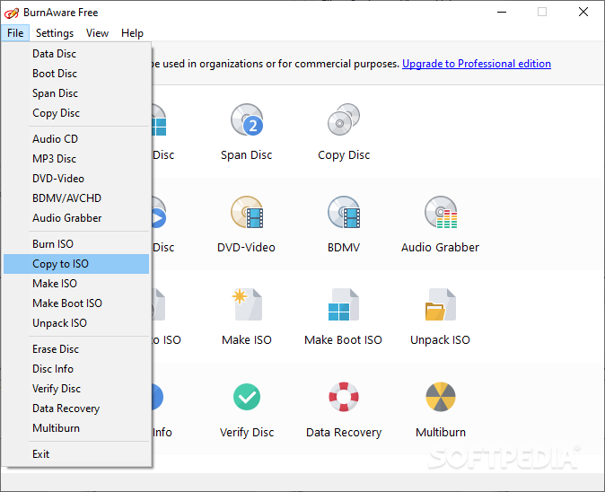 BurnAware Free screenshot 2 - The Data Disc section of the application will allow users to add as many files and folders to the compilation and select the disc type