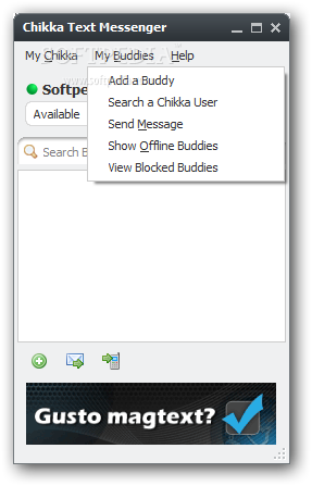 Chikka Text Message screenshot 3 - The application enables you to easily add a new friend, send message to selected contact and view offline buddies