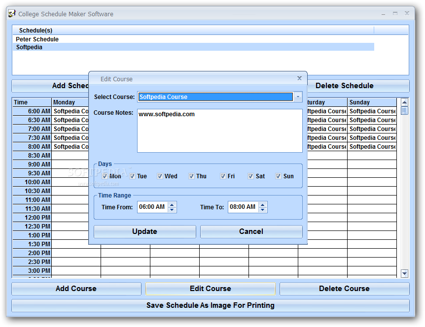 Screenshot 2 of College Schedule Maker Software