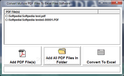 Convert Multiple PDF Files To Excel Files Software screenshot 1 - In ...