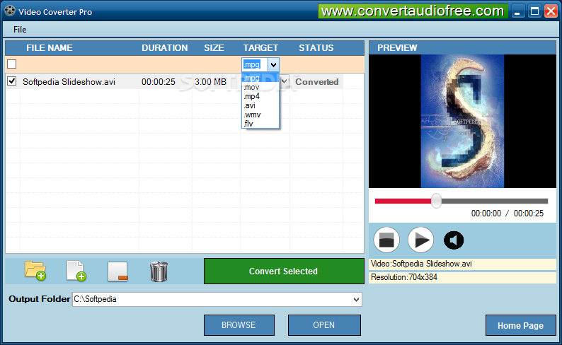 Video Converter Pro screenshot 1 - With the help of Video Converter Pro you have the possibility to convert video files to various media formats