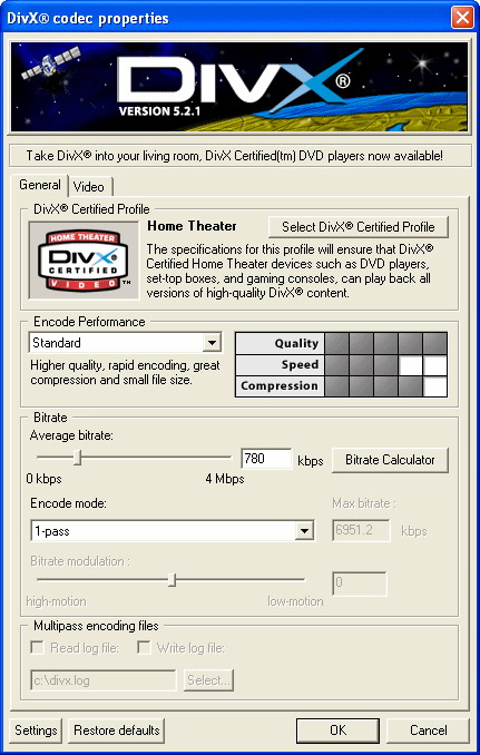 DivX Player (with DivX Codec) for 2K/XP screenshot 1