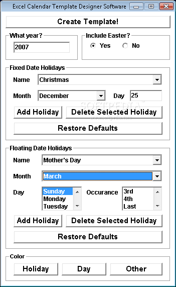 calendar template. Excel Calendar Template