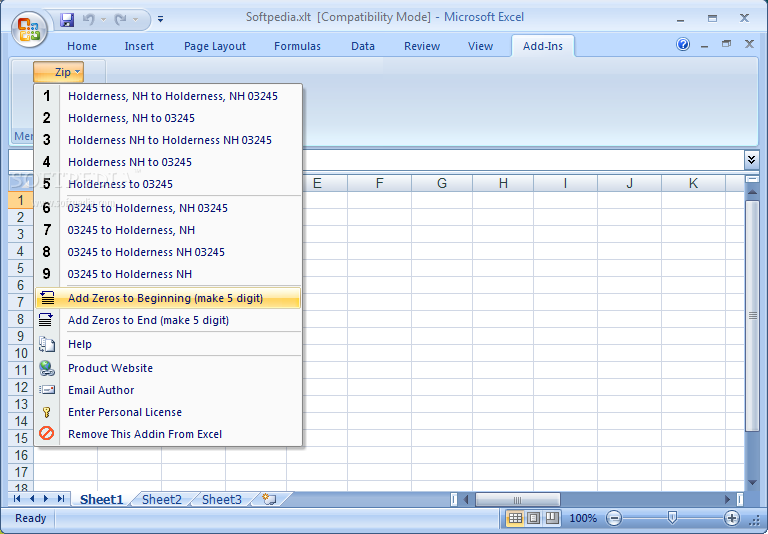Excelתѯʽ7.0_Excel Zip Codes Convert, Lookup & Format Software 7.0