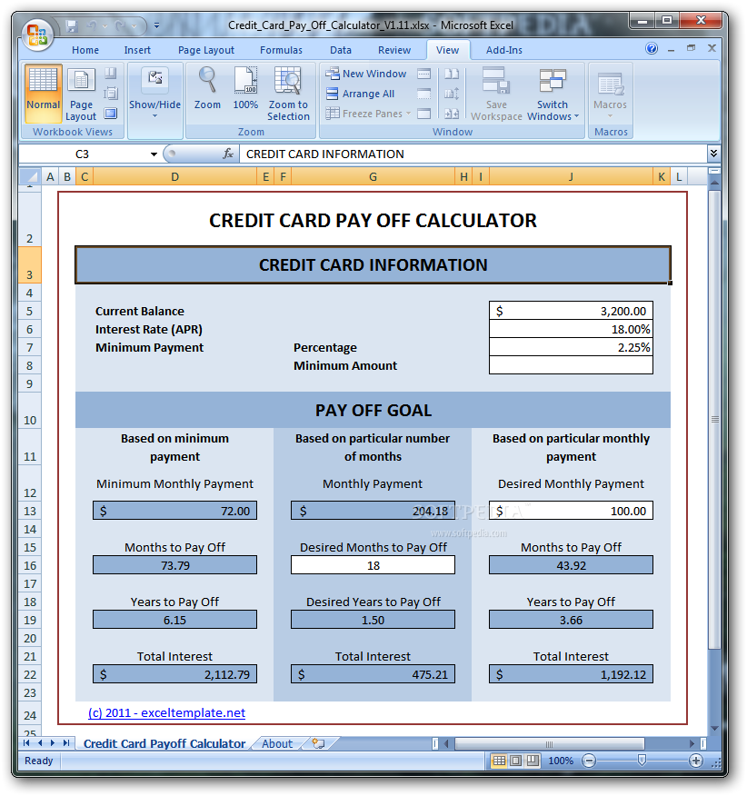 Credit Card Payoff Calculator Download - Softpedia