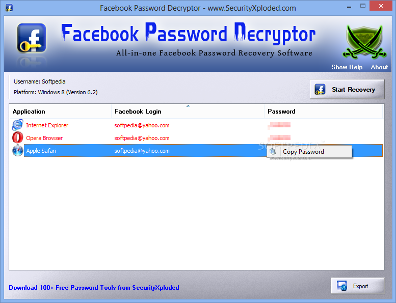 FacebookܱЯʽ5.0_Facebook Password Decryptor Portable 5.0