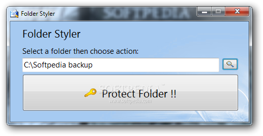 Folder Styler screenshot 1 - The main window of Folder Styler allows you to choose the directory you want to protect.