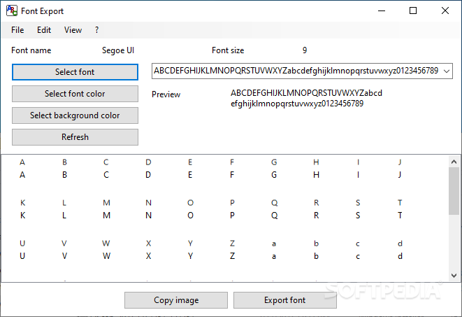 Alternate Font Export screenshot 1 - The main window of Alternate Font Export