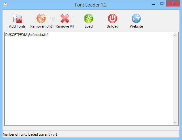 Font Loader screenshot 1 - The application allows you to temporarily load fonts into the Windows system, without having to install them.