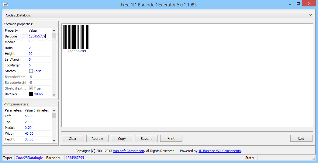 һά3.0.7.1552_Free 1D Barcode Generator 3.0.7.1552
