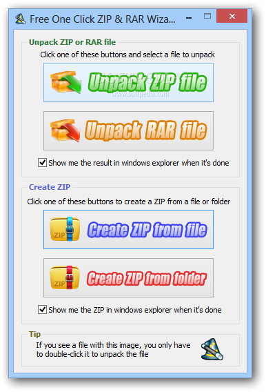 һZIPRAR1.0_Free One Click ZIP & RAR Wizard 1.0