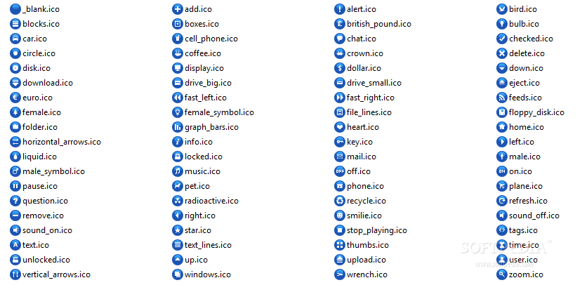 Free Small Blue Icons screenshot 1 - Free Small Blue Icons provides a rich collection of graphics to be used in web / application development.