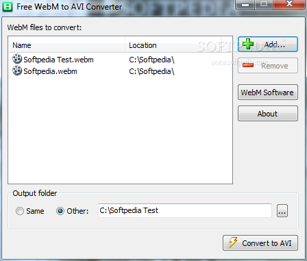 ѵWebMAVIת1.0_Free WebM to AVI Converter 1.0