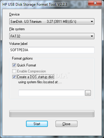 HP USB Disk Storage Format Tool screenshot 1