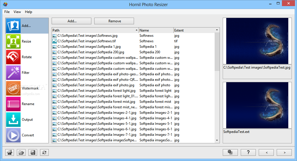 Hornil Photo Resizer screenshot 1 - Hornil Photo Resizer is an application that you can use to batch resize images located on your computer.