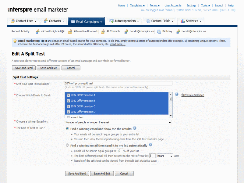 Interspire Email Marketer - screenshot #4