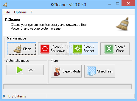 KCleaner screenshot 1 - This is the main window of KCleaner where you can start analyzing your computer