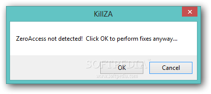 KillZA screenshot 1 - In case KillZA does not detect ZeroAccess threats, it offers to perform a system repair.