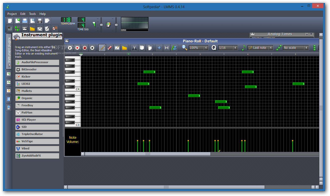 LMMS (Linux MultiMedia Studio) - The main window of LMMS allows you to ...