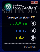 Local Cooling screenshot 1 - In the main window of Local Cooling, you will be able to view a report with all the savings on your PC.