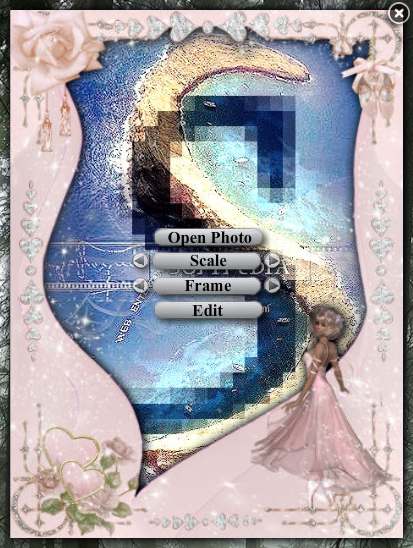 Love Photo Frames screenshot 1 - The main window of Love Photo Frames allows you to load the image that you want to work with