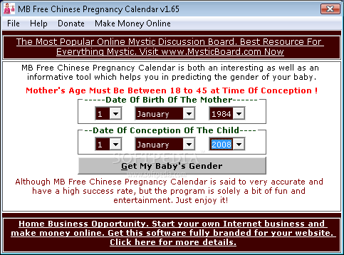MB Free Chinese Pregnancy Calendar Download