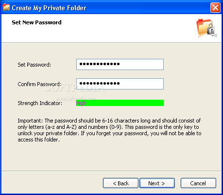 Microsoft Private Folder screenshot 1