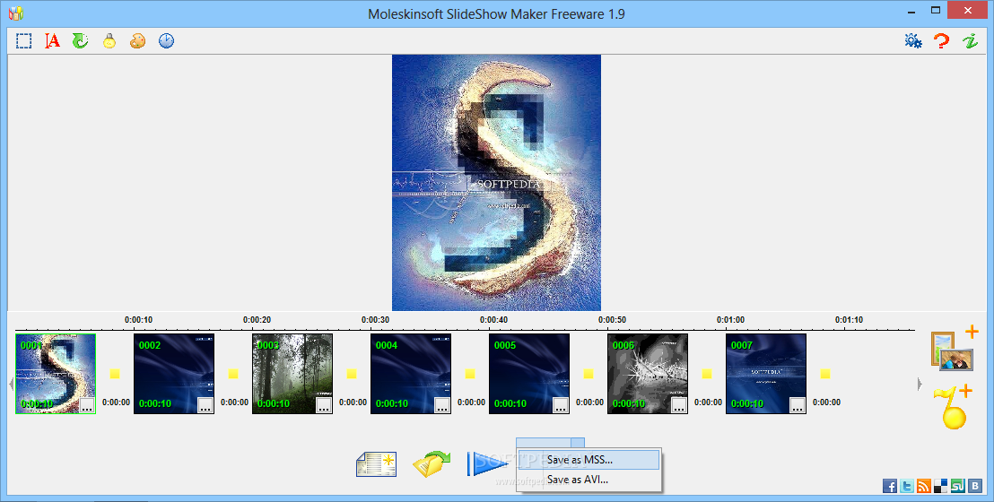 Moleskinsoft SlideShow Maker screenshot 2 - Moleskinsoft SlideShow Maker will also enable you to personalize your slideshows with a few visual effects.