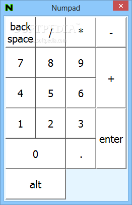 Numpad screenshot 2 - You can use your mouse cursor to select the numeric characters you want to be entered in a text box.