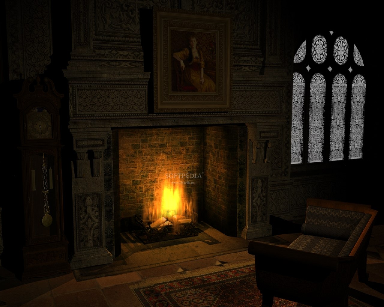 Screenshot 1 of Old Fireplace - Animated Wallpaper
