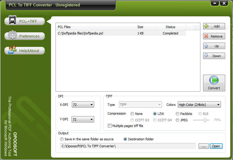 OpooSoft PCL TIFFת5.6_OpooSoft PCL To TIFF Converter 5.6