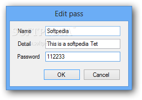 Password.NET screenshot 3 - With the help of Password.NET you are able to add a new password by specifying its name and details
