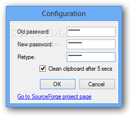 Password.NET screenshot 4 - You can navigate to the Configuration window if you want to specify a new  password
