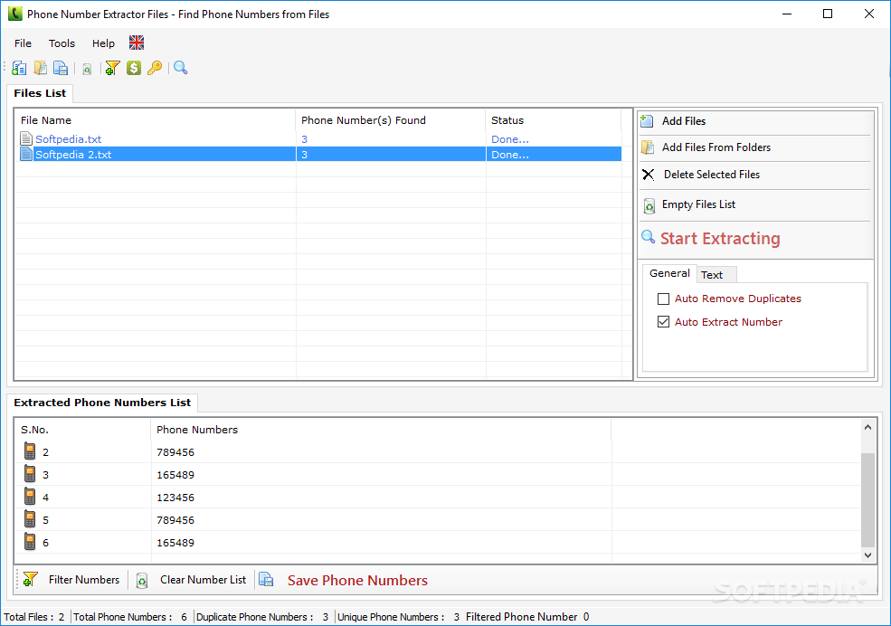 Phone Number Extractor Files Download