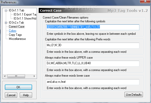  Tags on Portable Mp3 Tag Tools Screenshot 5   Case Correction Options Permit
