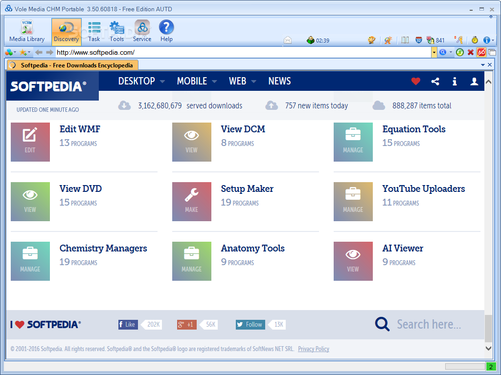 Portable Vole Media CHM Free Edition screenshot 3 - By using Portable Vole Media CHM Free Edition you have the possibility to insert media files such as video files, images or YouTube animations