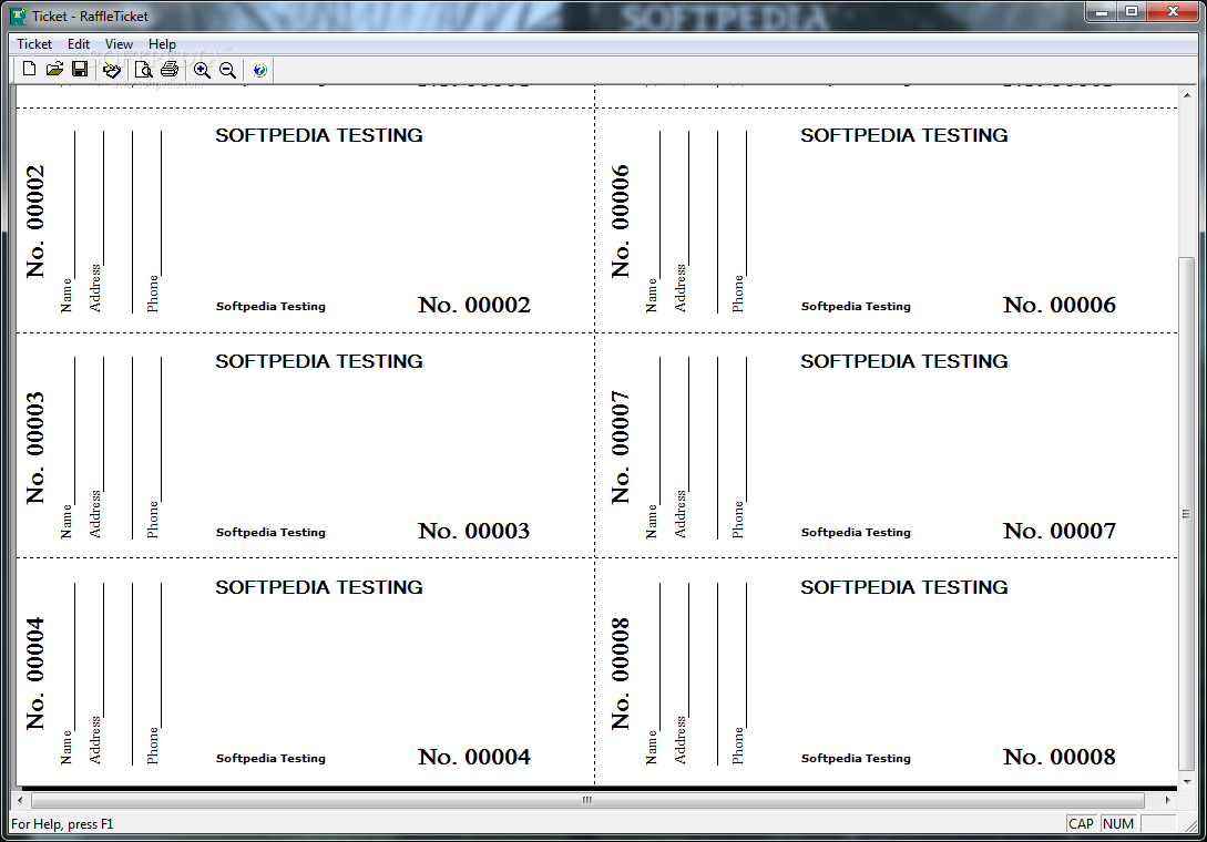 Microsoft Template Raffle Tickets - Free Software And Shareware