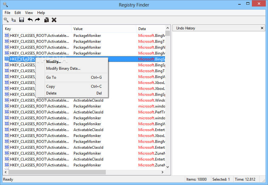 Registry Finder screenshot 1 - Registry Finder is a simple to use tweaking application that enables you to find a particular string in the registry and edit it.