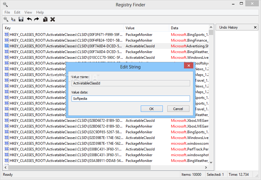 Registry Finder screenshot 3 - Once you find the desired registry entry, you may easily edit the string or modify the binary data set that defines it.